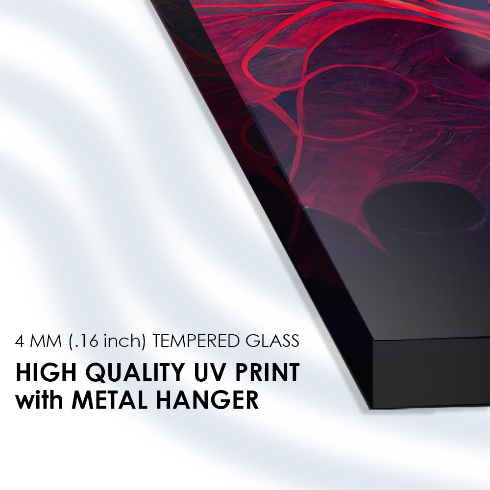 Colorful Geometric Lines: Tempered Glass Abstract Art