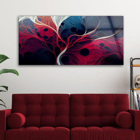 Colorful Geometric Lines: Tempered Glass Abstract Art