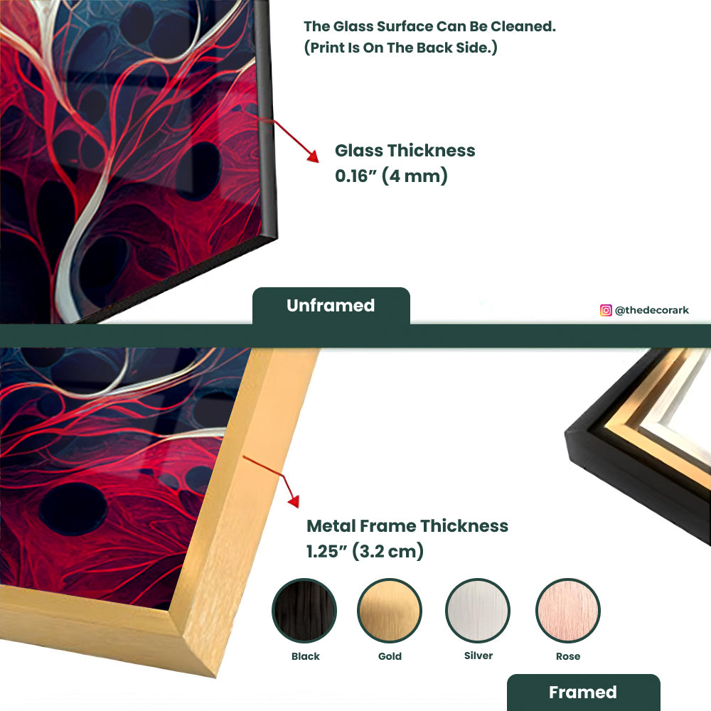 Colorful Geometric Lines: Tempered Glass Abstract Art