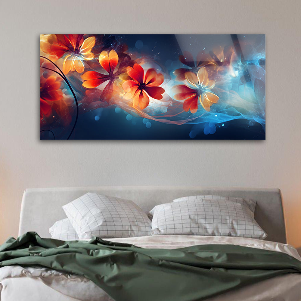 Modern Floral Design: Tempered Glass Art