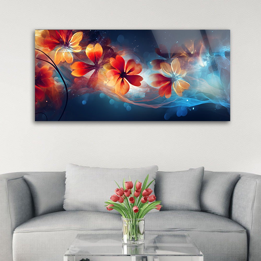Modern Floral Design: Tempered Glass Art