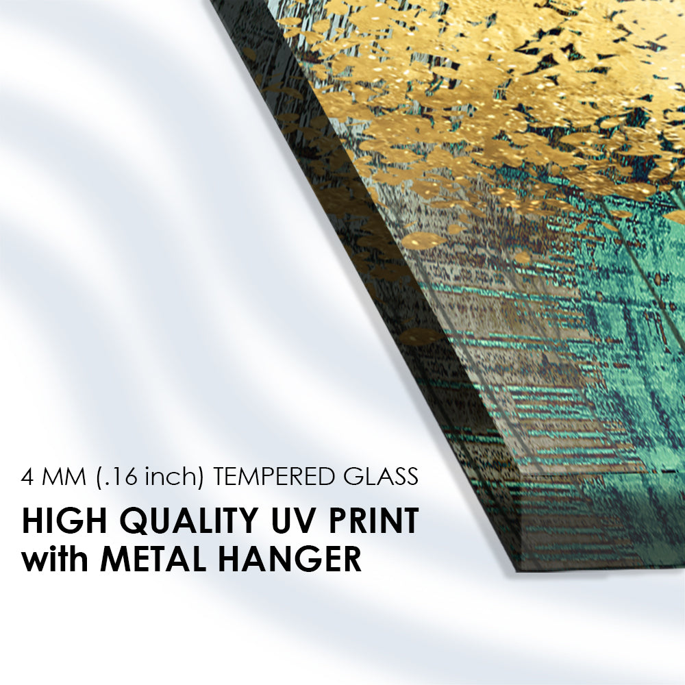 A painting of trees with the sun shining artistic art