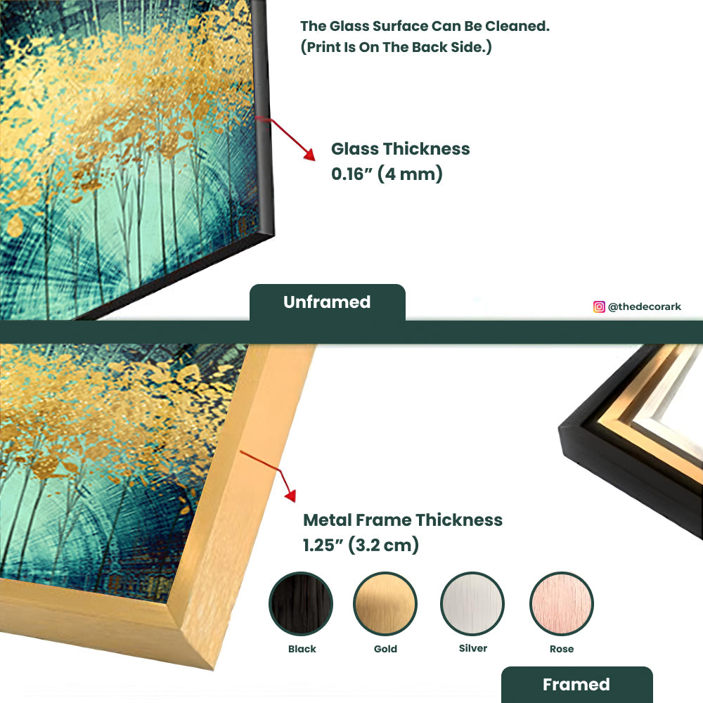 A painting of trees with the sun shining artistic art