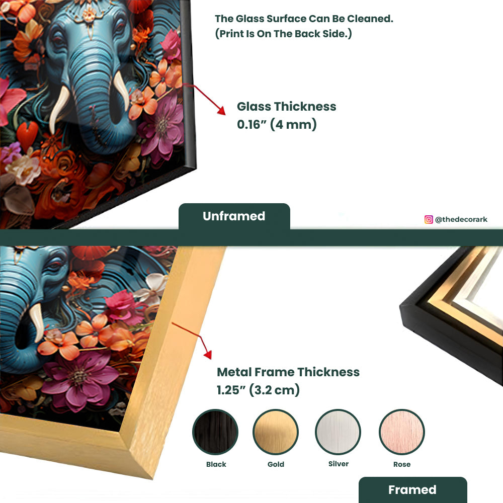 Indian Elephant Tradition: Tempered Glass Art