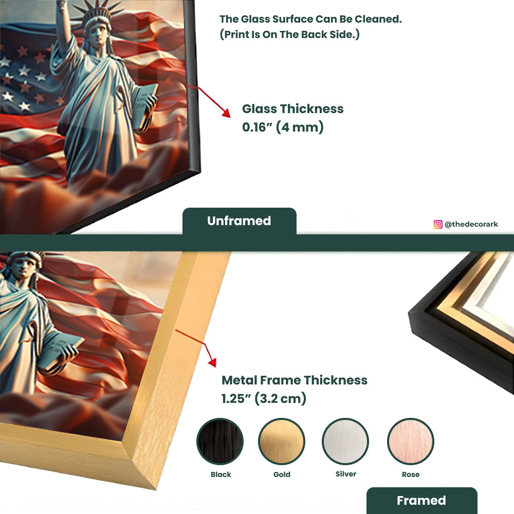 Statue of Liberty with American Flag: A Patriotic Art Tribute