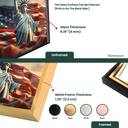 Statue of Liberty with American Flag: A Patriotic Art Tribute