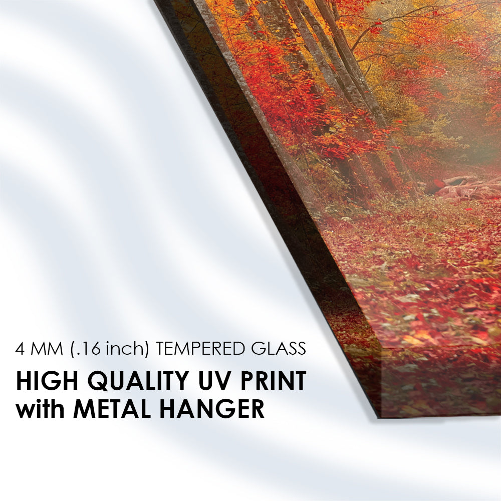 Autumn Landscape: Glass Abstract Serenity