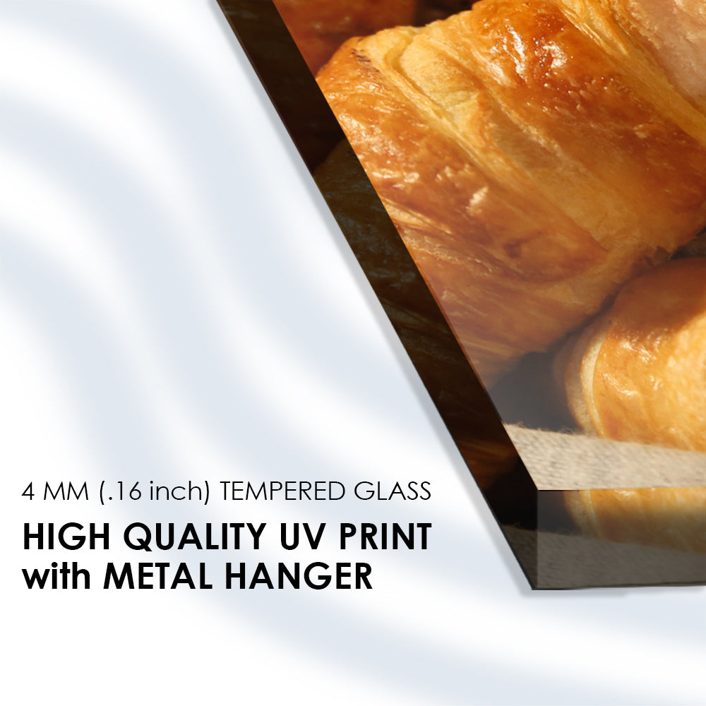 Croissants Kitchen Elegance: Glass Wall Art