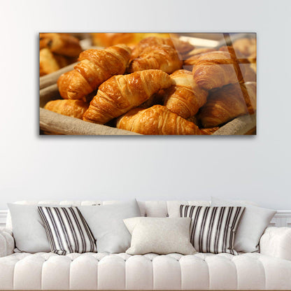 Croissants Kitchen Elegance: Glass Wall Art