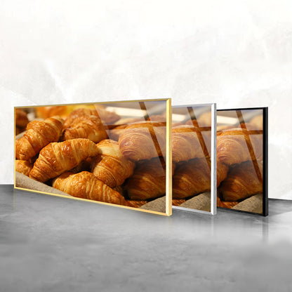 Croissants Kitchen Elegance: Glass Wall Art