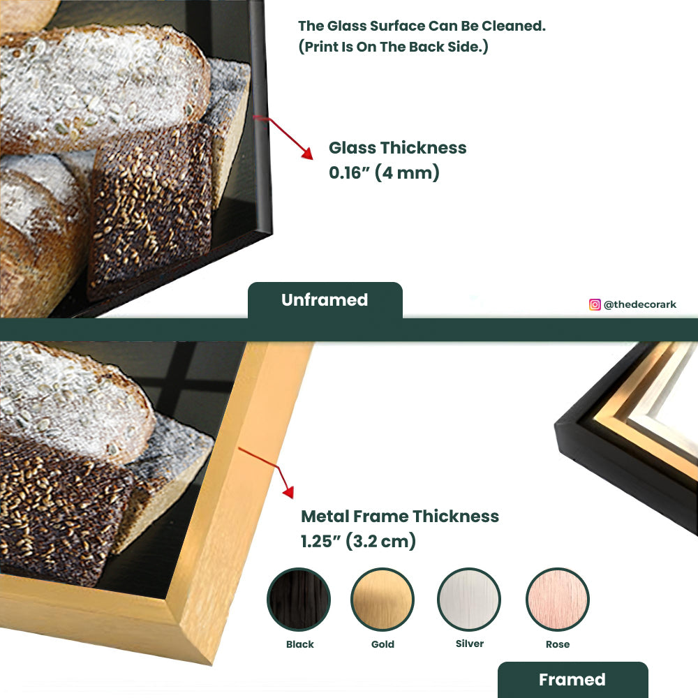 Cinnamon Breads Tempered Glass Frame