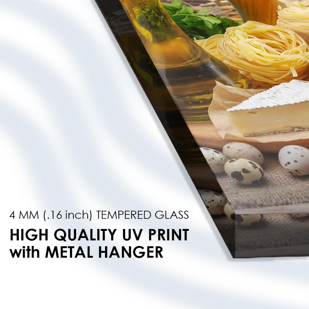 Food and Vegetables Art on Tempered Glass