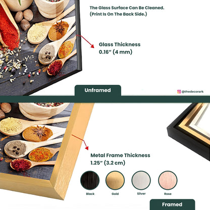 Traditional & Authentic Spices: Tempered Glass Frame