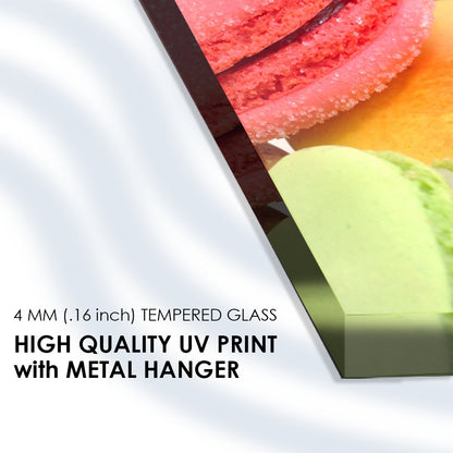 Colorful Macaroon Delight: Tempered Glass Art