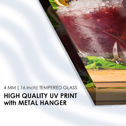 Mulberry Mojito: Tempered Glass Artistry