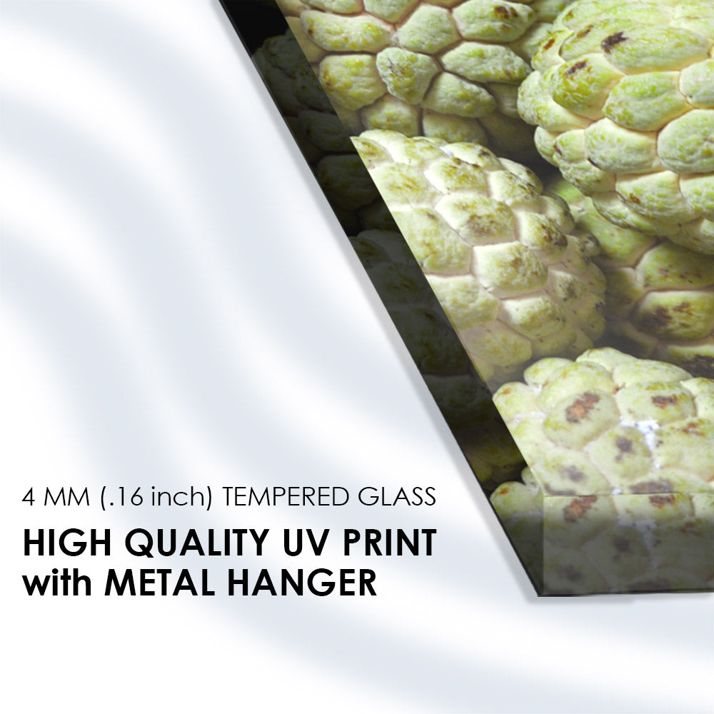 Green Custard Apple Fantasy: Tempered Glass Art