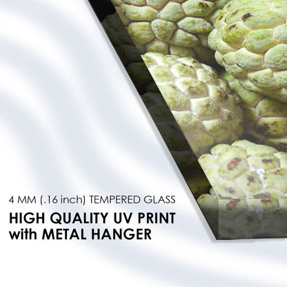 Green Custard Apple Fantasy: Tempered Glass Art