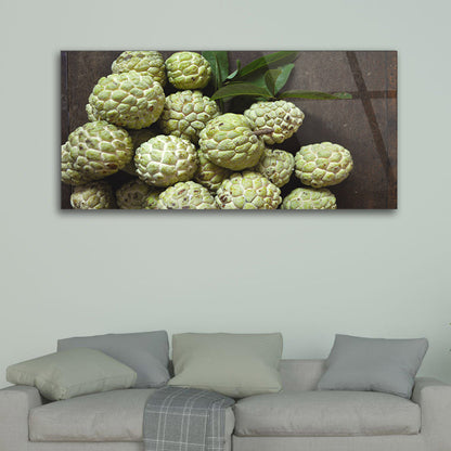 Green Custard Apple Fantasy: Tempered Glass Art