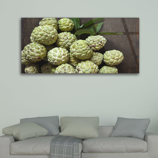 Green Custard Apple Fantasy: Tempered Glass Art