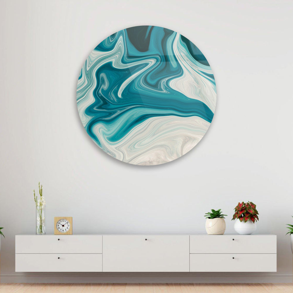 Marbling Wave Spectacle Tempered Glass Art