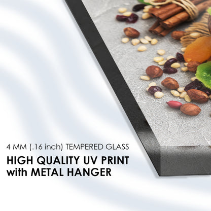 Mixed Dried Fruits Captured: Tempered Glass Kitchen Frame