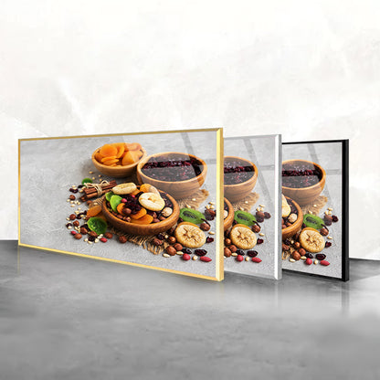 Mixed Dried Fruits Captured: Tempered Glass Kitchen Frame