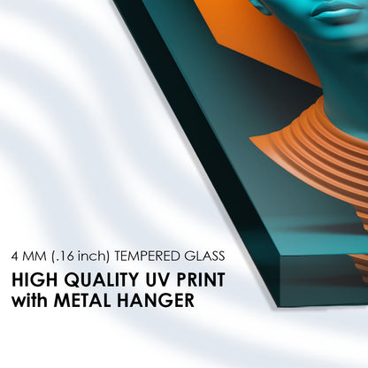 Modern Woman: Portrait Art of a Woman on Tempered Glass