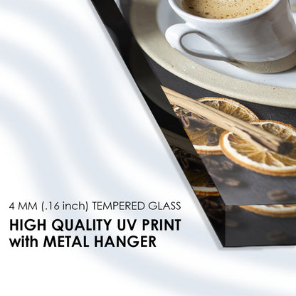 Coffee Fusion: Milk Blending in a Cup on Glass Frame