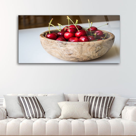 Cherries in Wood: Juicy Delights on a Kitchen Frame