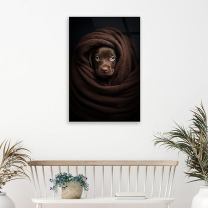 Wet Dog Elegance: Brown Wet Dog on Glass Wall Decor