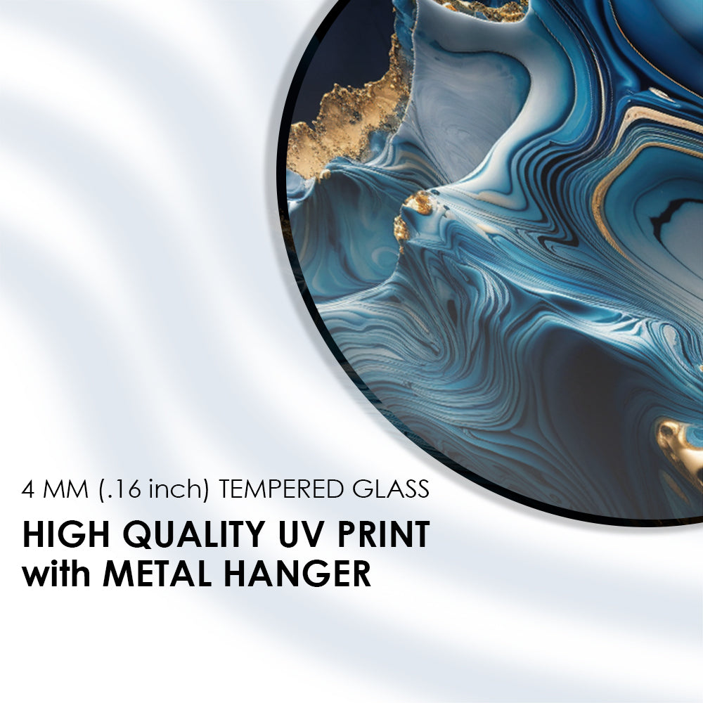 Marbled Oil Fusion Tempered Glass Decor