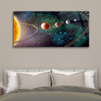 Planets in Space: Celestial Scenes Framed in Glass