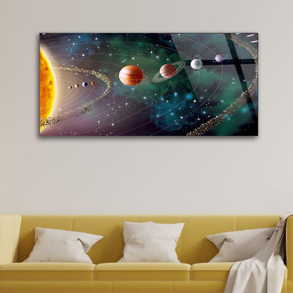 Planets in Space: Celestial Scenes Framed in Glass