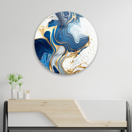 Marble Drip Chic Tempered Glass Art