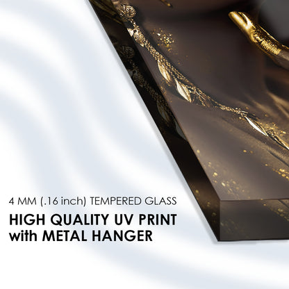 Golden Goddess: Tempered Glass Art of a Fashionable Woman