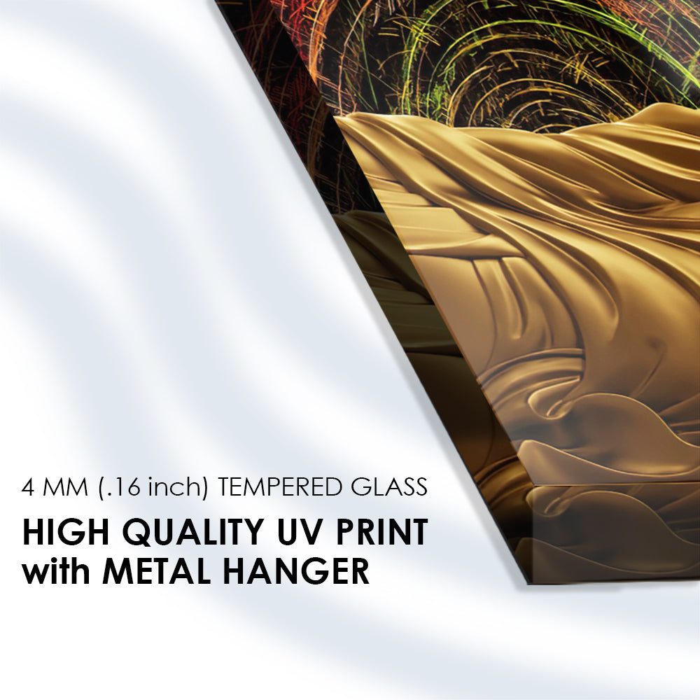 Reclining Buddha Tranquility: Harmony on Glass