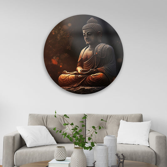 Serene Buddha Silhouette Glass Decor