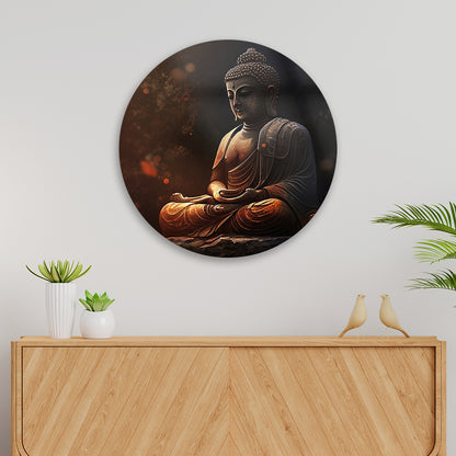 Serene Buddha Silhouette Glass Decor