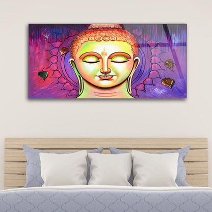 Serene Beauty of Lord Buddha Captured in an Elegant Glass Frame