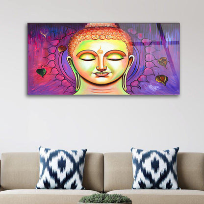 Serene Beauty of Lord Buddha Captured in an Elegant Glass Frame