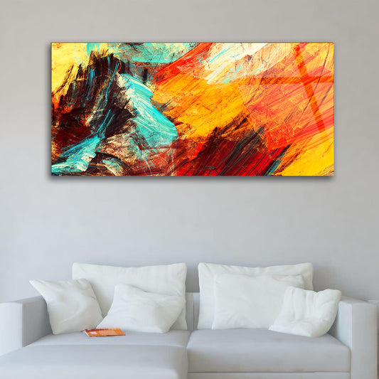 Abstract Symphony of Oil Colors Framed with Delicate Elegance