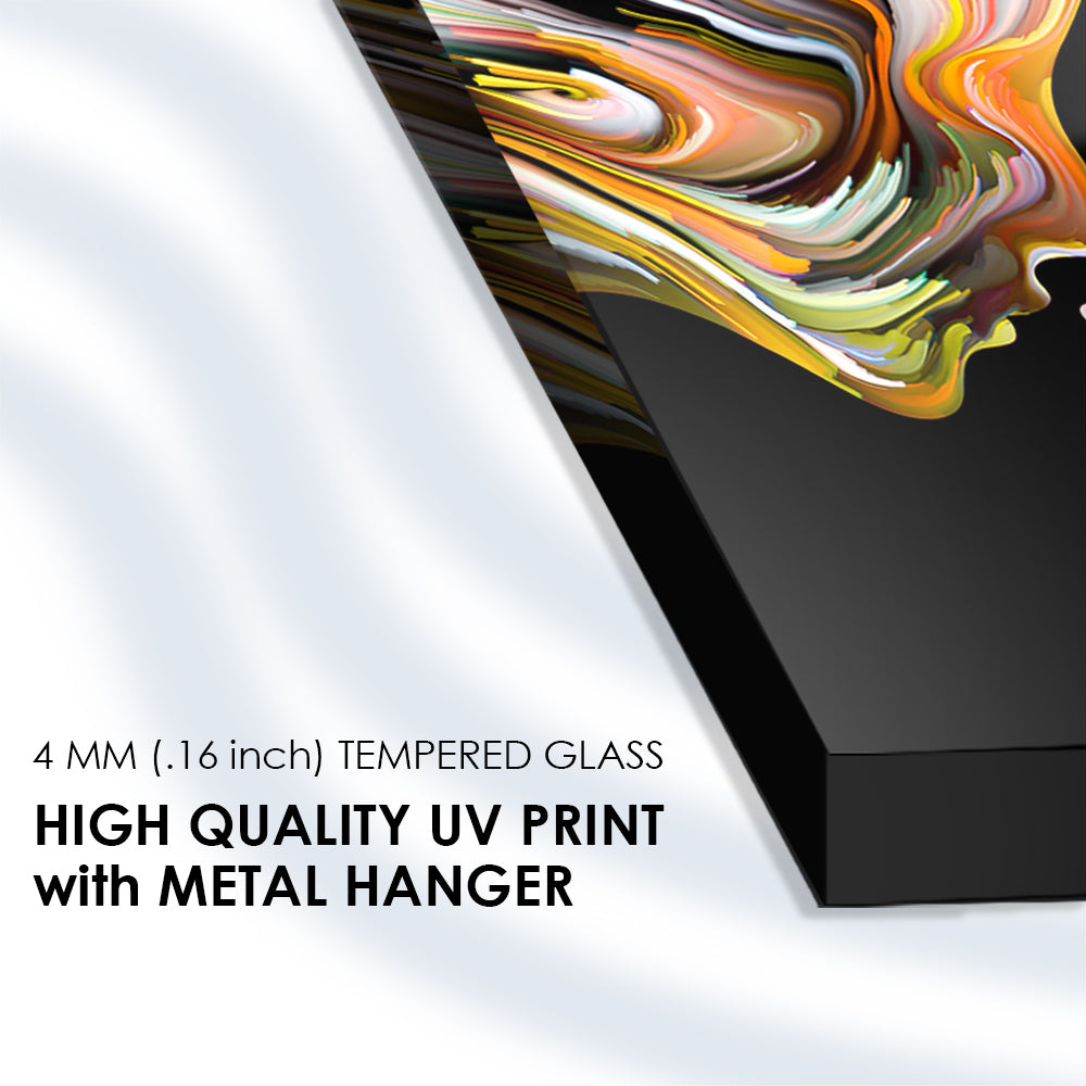 Abstract Color Streaks Delight in a Glass Frame Design