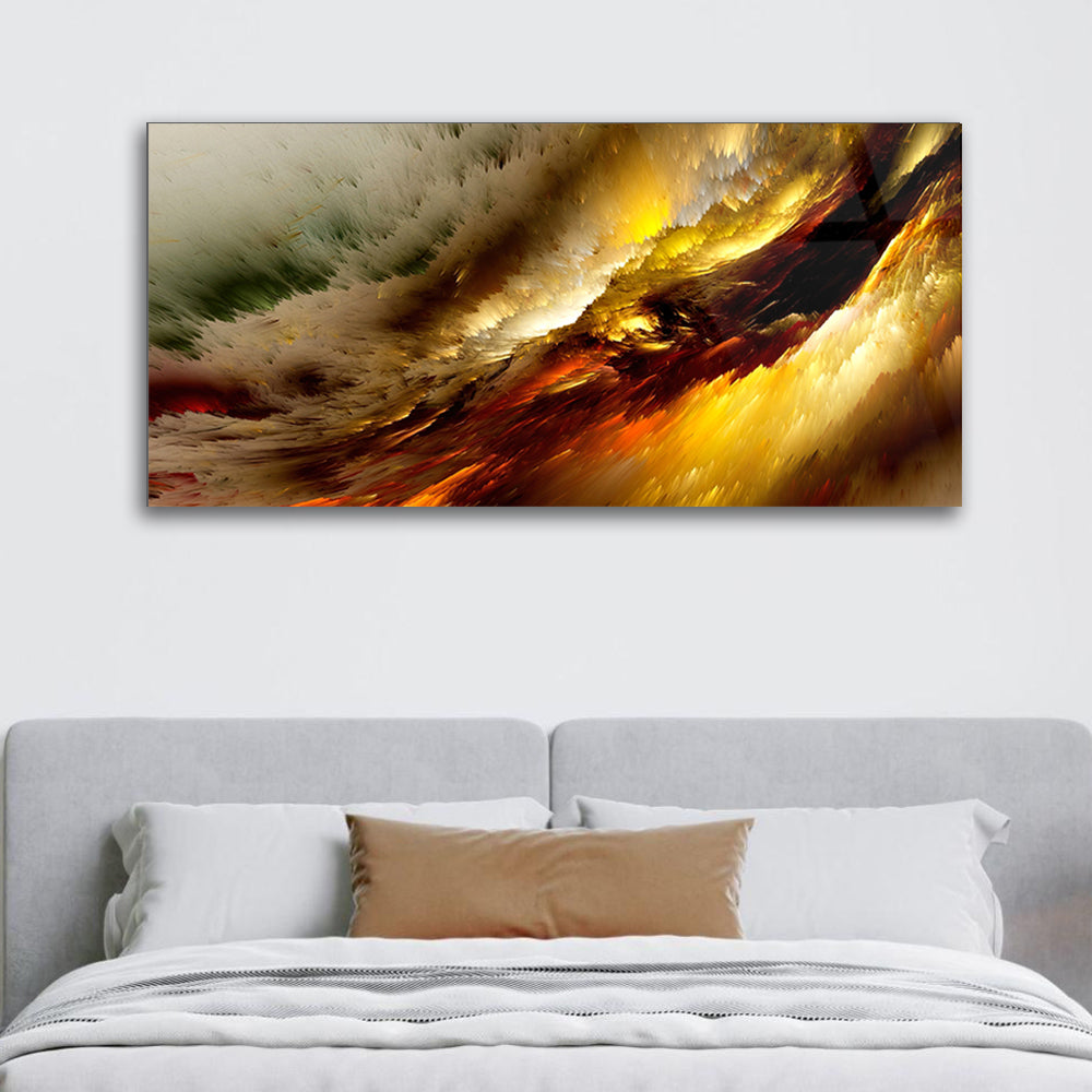 Passionate Flames Unleashed in a Glass-Framed Burning Flame Painting