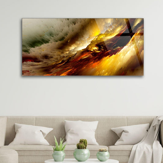 Passionate Flames Unleashed in a Glass-Framed Burning Flame Painting