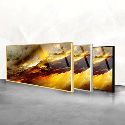 Passionate Flames Unleashed in a Glass-Framed Burning Flame Painting