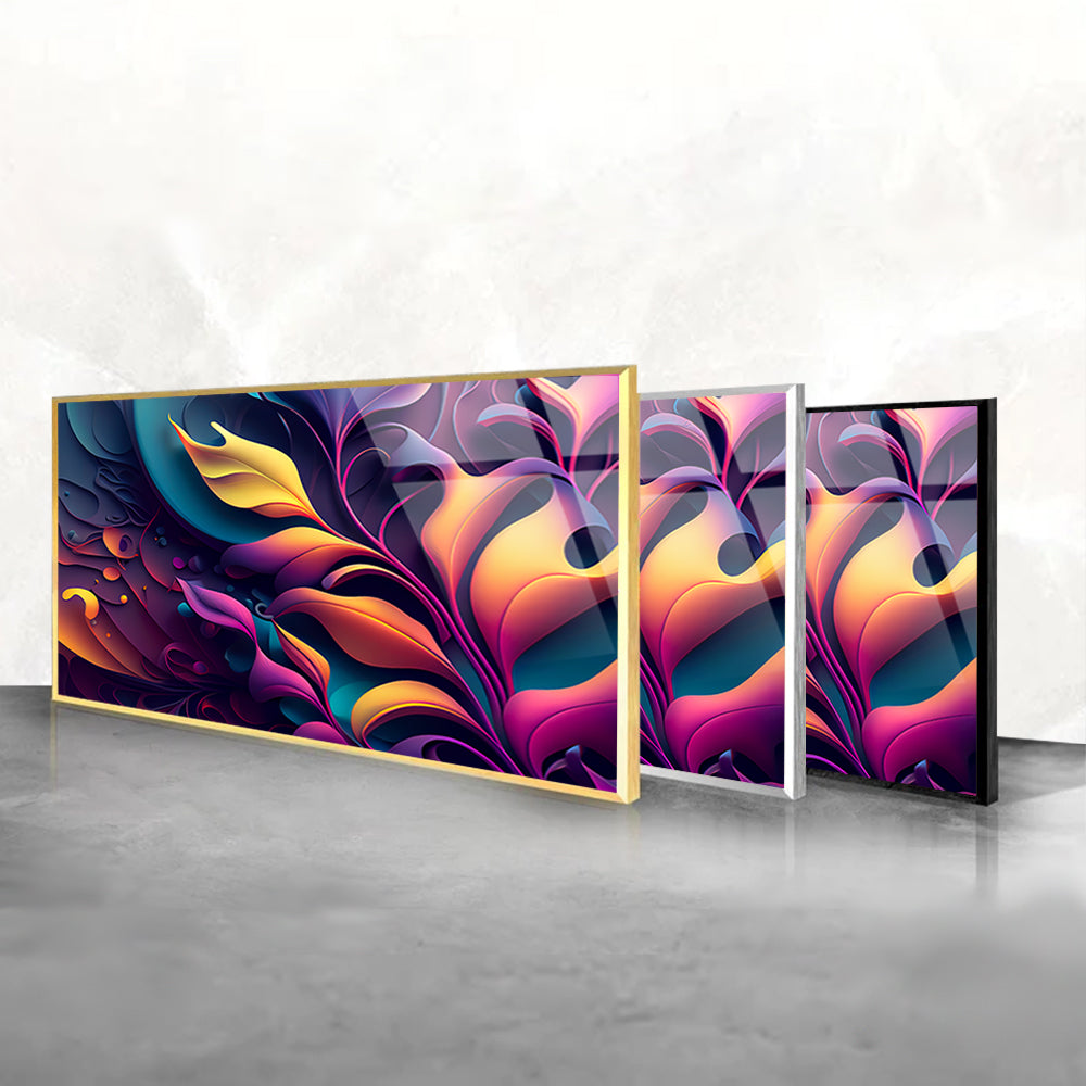 Colorful Organic Abstraction: AI-Generated Art Unveiled on Glass