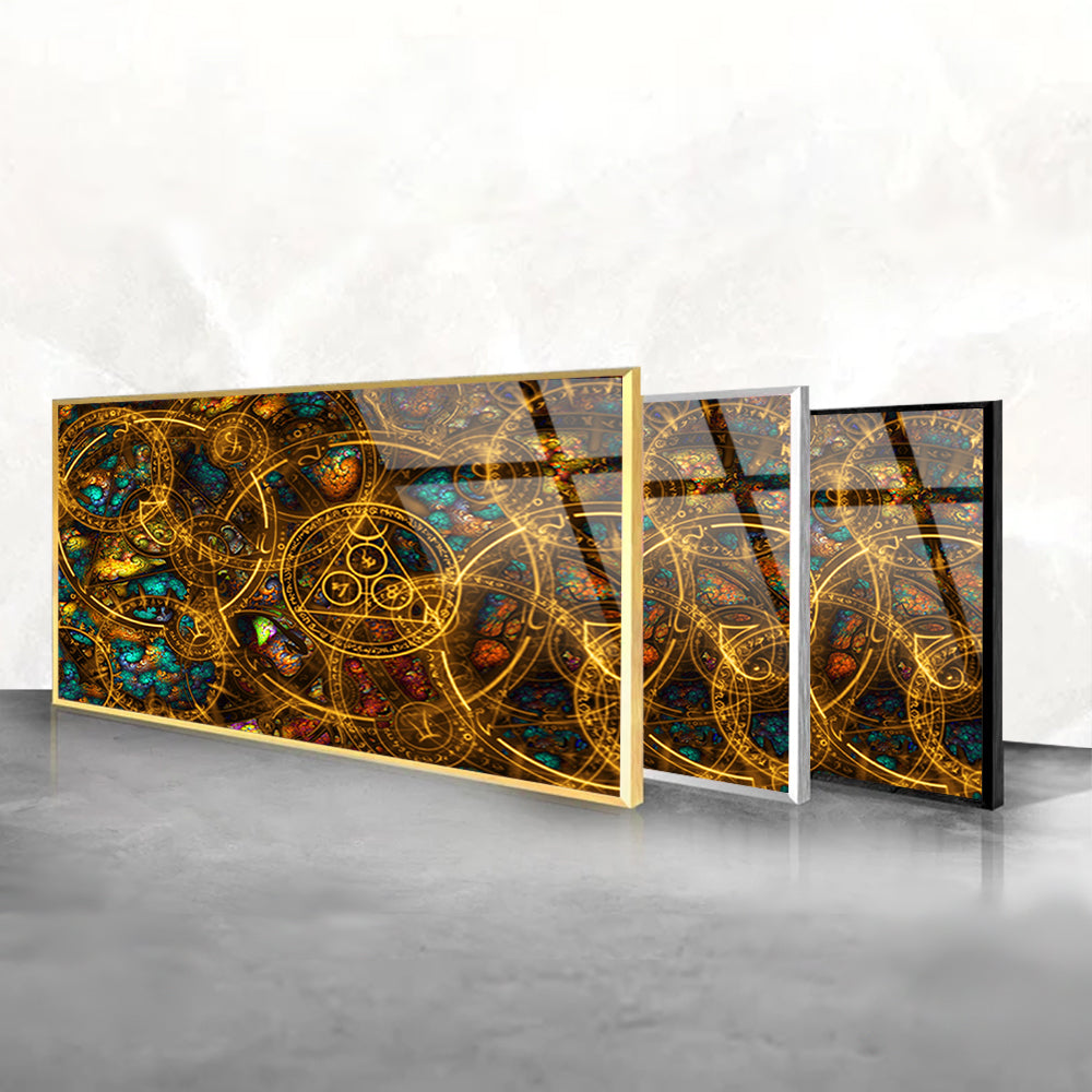 Time Wheel Whirlwind: Abstract Art Unveiled on Glass