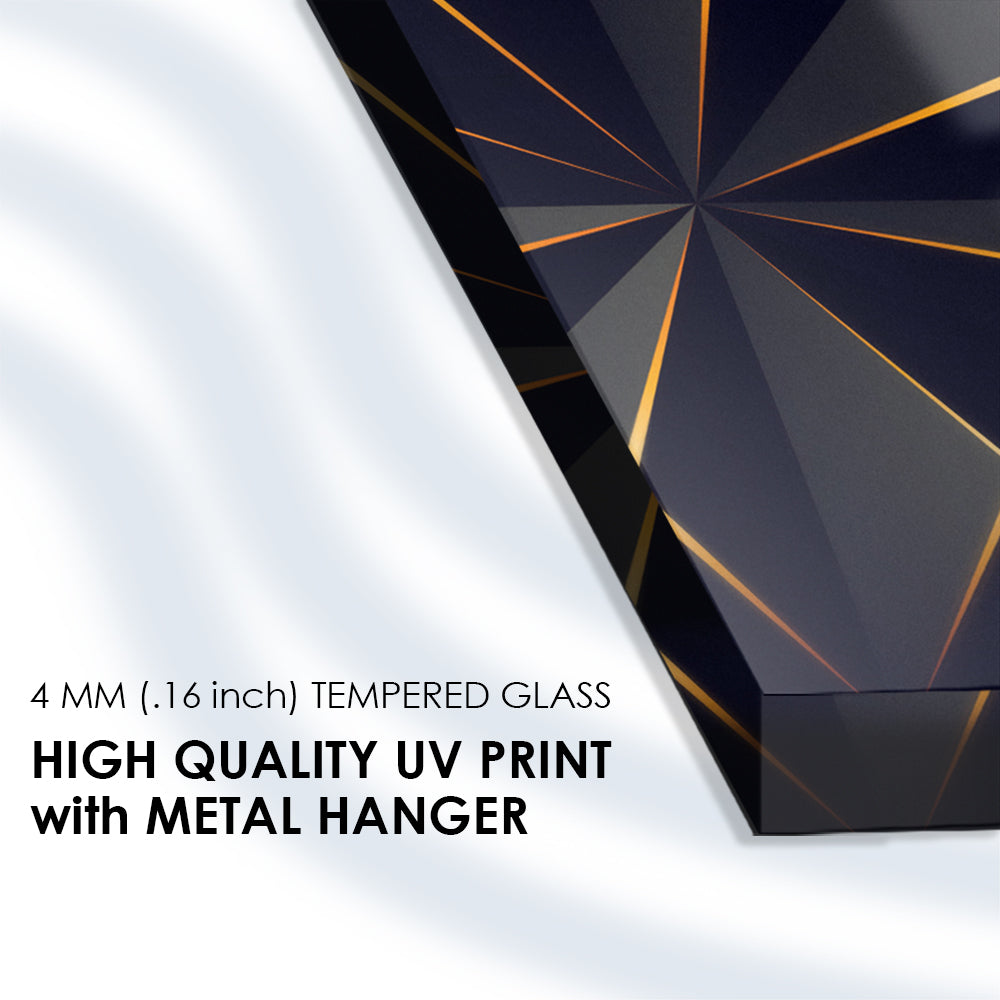 Solid Triangle Symphony: Precision in Abstract Art on Glass