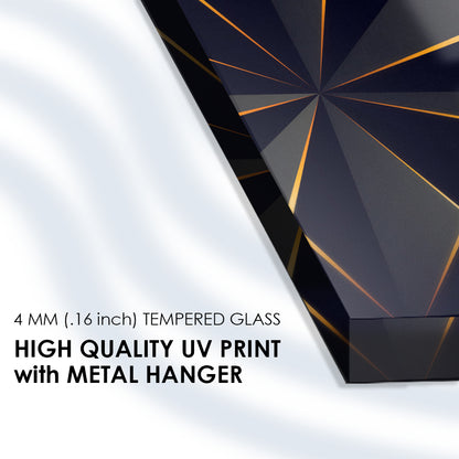 Solid Triangle Symphony: Precision in Abstract Art on Glass