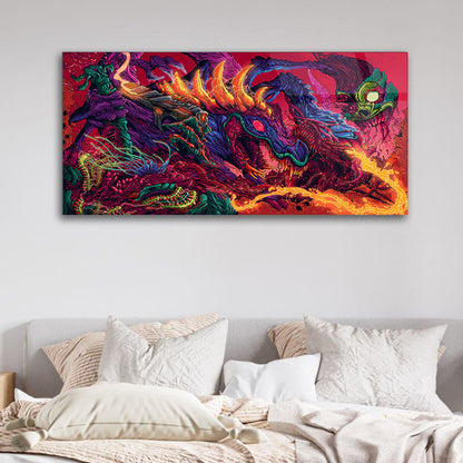 Dragon's Presence Illuminated through Painting Art on Glass